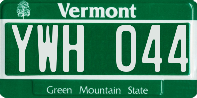 VT license plate YWH044