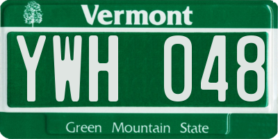 VT license plate YWH048