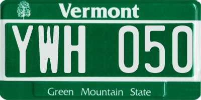 VT license plate YWH050