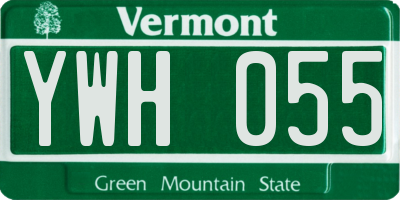 VT license plate YWH055