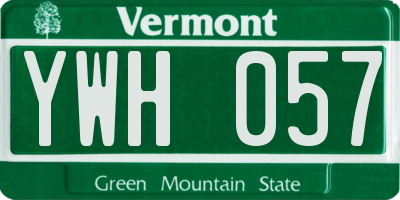 VT license plate YWH057