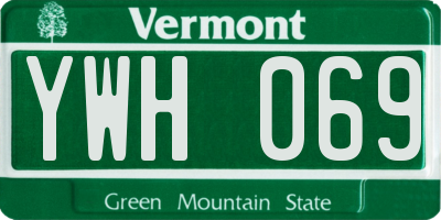 VT license plate YWH069