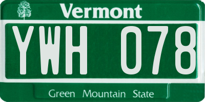 VT license plate YWH078