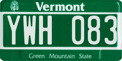 VT license plate YWH083