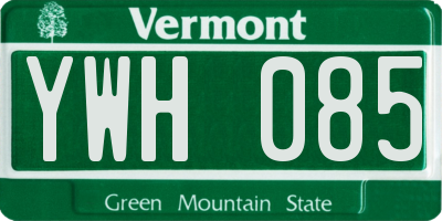 VT license plate YWH085
