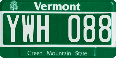 VT license plate YWH088