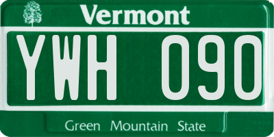 VT license plate YWH090
