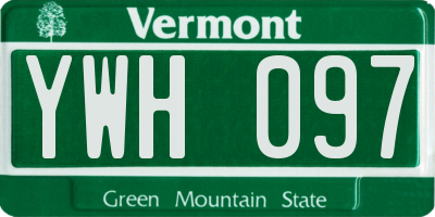 VT license plate YWH097