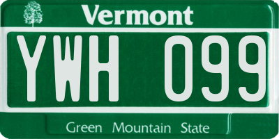VT license plate YWH099