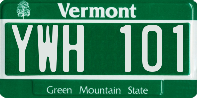 VT license plate YWH101