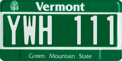 VT license plate YWH111