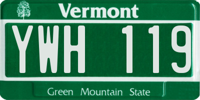 VT license plate YWH119