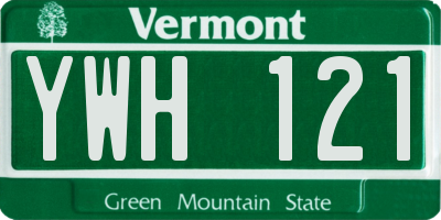 VT license plate YWH121
