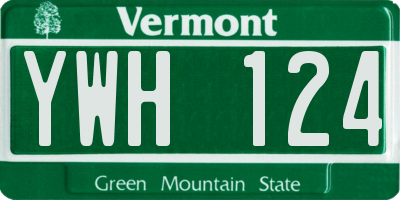 VT license plate YWH124