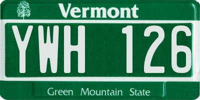 VT license plate YWH126