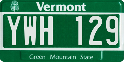 VT license plate YWH129