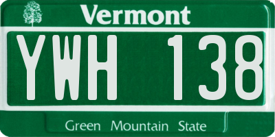 VT license plate YWH138
