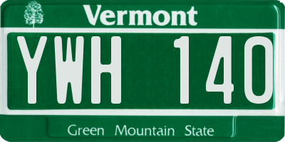 VT license plate YWH140