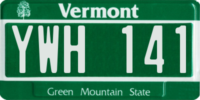 VT license plate YWH141