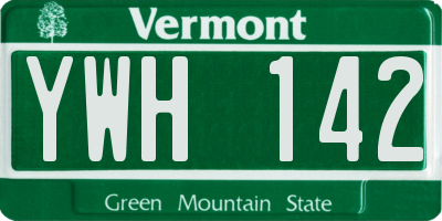 VT license plate YWH142