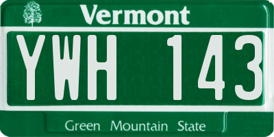 VT license plate YWH143