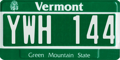VT license plate YWH144