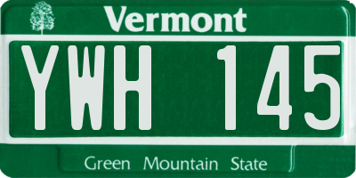 VT license plate YWH145