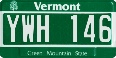 VT license plate YWH146