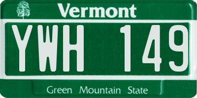 VT license plate YWH149