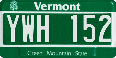 VT license plate YWH152