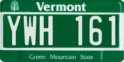 VT license plate YWH161