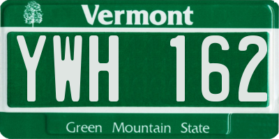 VT license plate YWH162