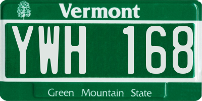 VT license plate YWH168