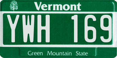 VT license plate YWH169