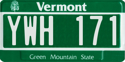 VT license plate YWH171