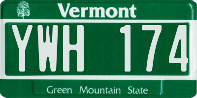 VT license plate YWH174