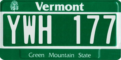 VT license plate YWH177
