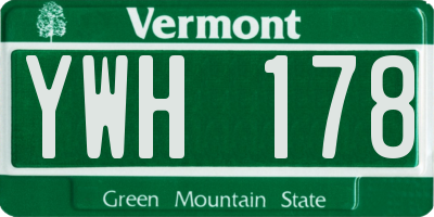 VT license plate YWH178