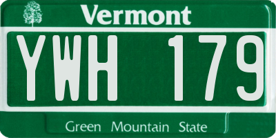 VT license plate YWH179