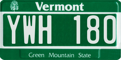 VT license plate YWH180
