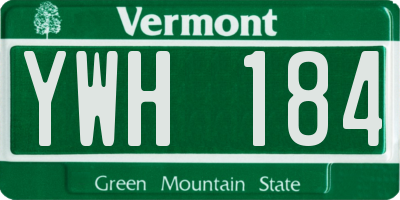 VT license plate YWH184