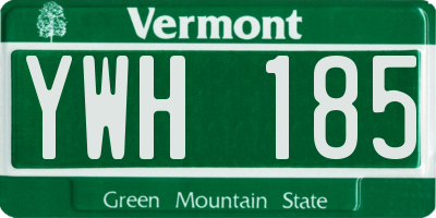 VT license plate YWH185
