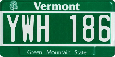 VT license plate YWH186