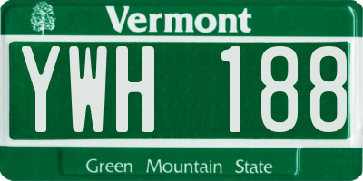 VT license plate YWH188