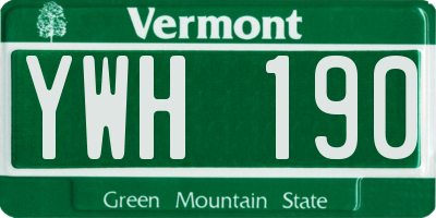 VT license plate YWH190