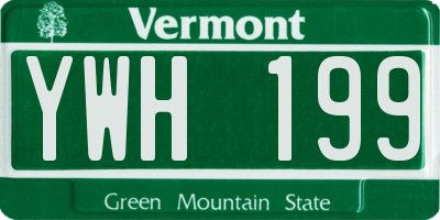 VT license plate YWH199