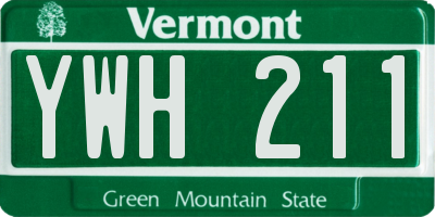 VT license plate YWH211