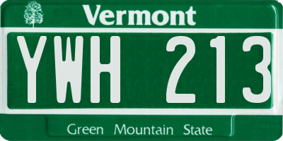 VT license plate YWH213