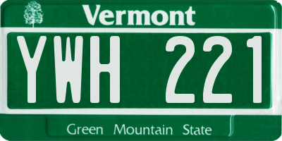 VT license plate YWH221