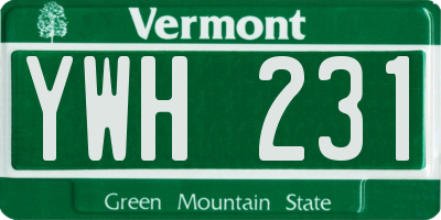 VT license plate YWH231